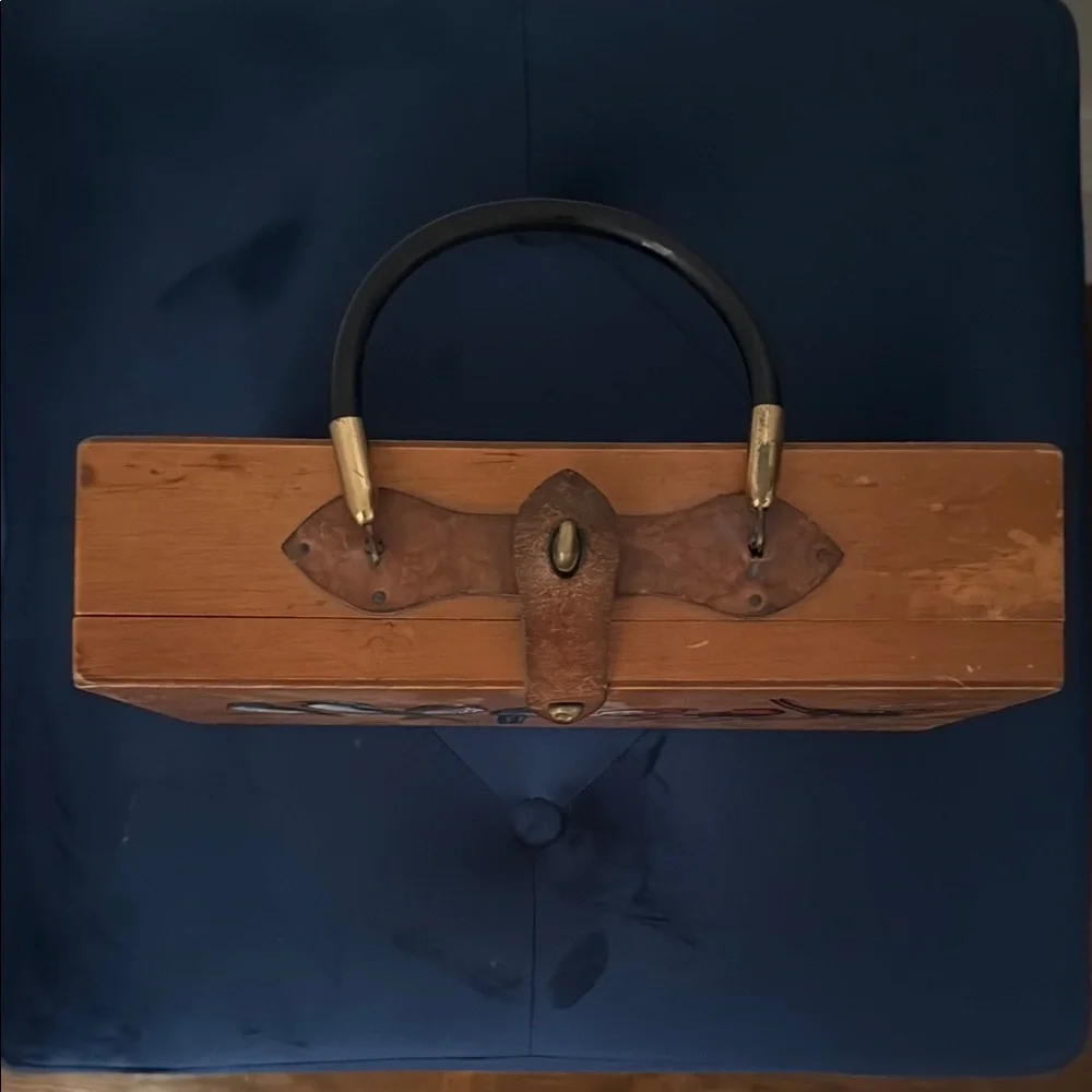 Enid Collins Vintage Painted Songbird Box Purse - Picture 2 of 7